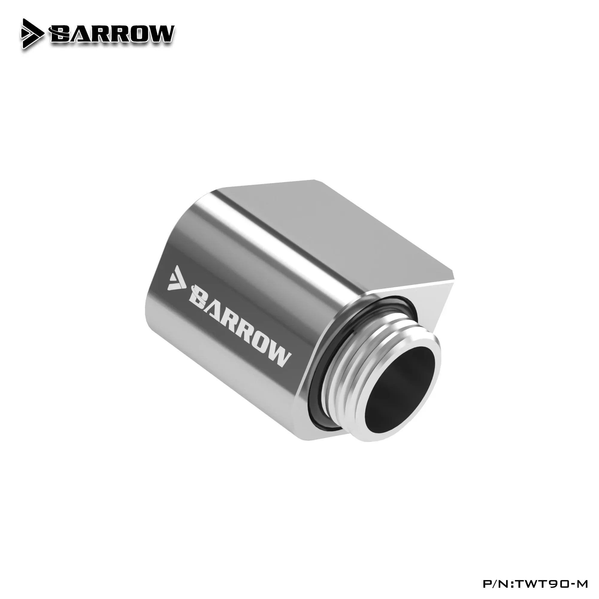 Barrow 90 Degree 360 Rotary TWT90-M G1/4 Black Silver POM Rotary Hard Tube Adapter PC Liquid Cooling Build Connector