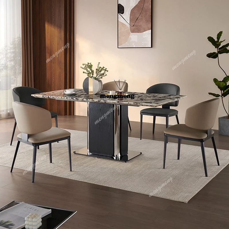 

Italian Luxury Marble Dining Tables Nordic Minimalist Designer Villa Dining Table High-End Restaurant Home Furniture Mesas