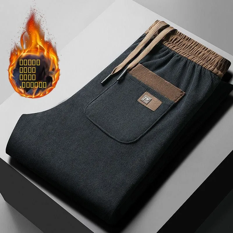 

Мужские утепленные спортивные брюки с широкими штанинами на флисовой подкладке, осенне-зимние, в американском ретро-стиле, новинка 2025 года, универсальные, свободного кроя, для пар