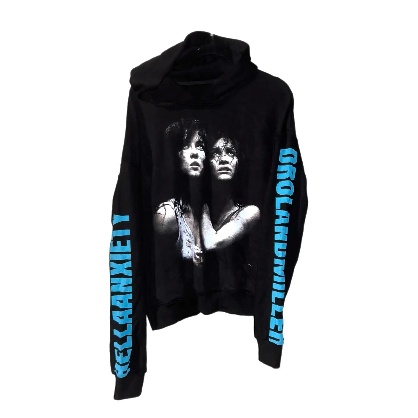 Droland Miller風 I luv hoodie y2k Y2k Drolandmiller Hoodies Women Gothic Punk Streetwear Grunge Top