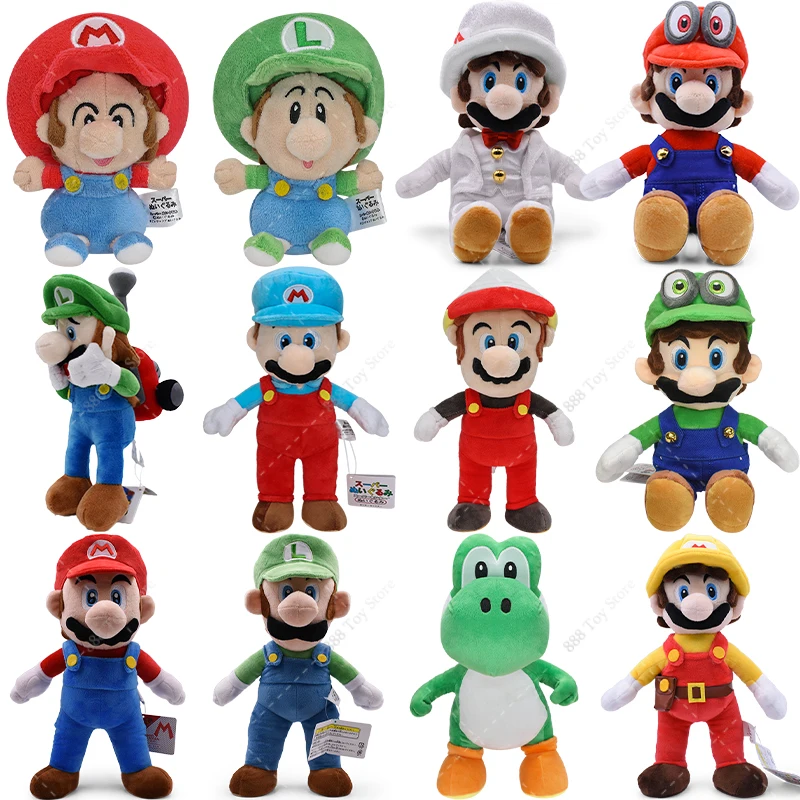 Anime Mario Plush Luigi Bombette Wonder Bowser Jr. Yoshi Egg Elephant Princess Peach Bowser Lady Bow Stuffed Peluche Kids Toys