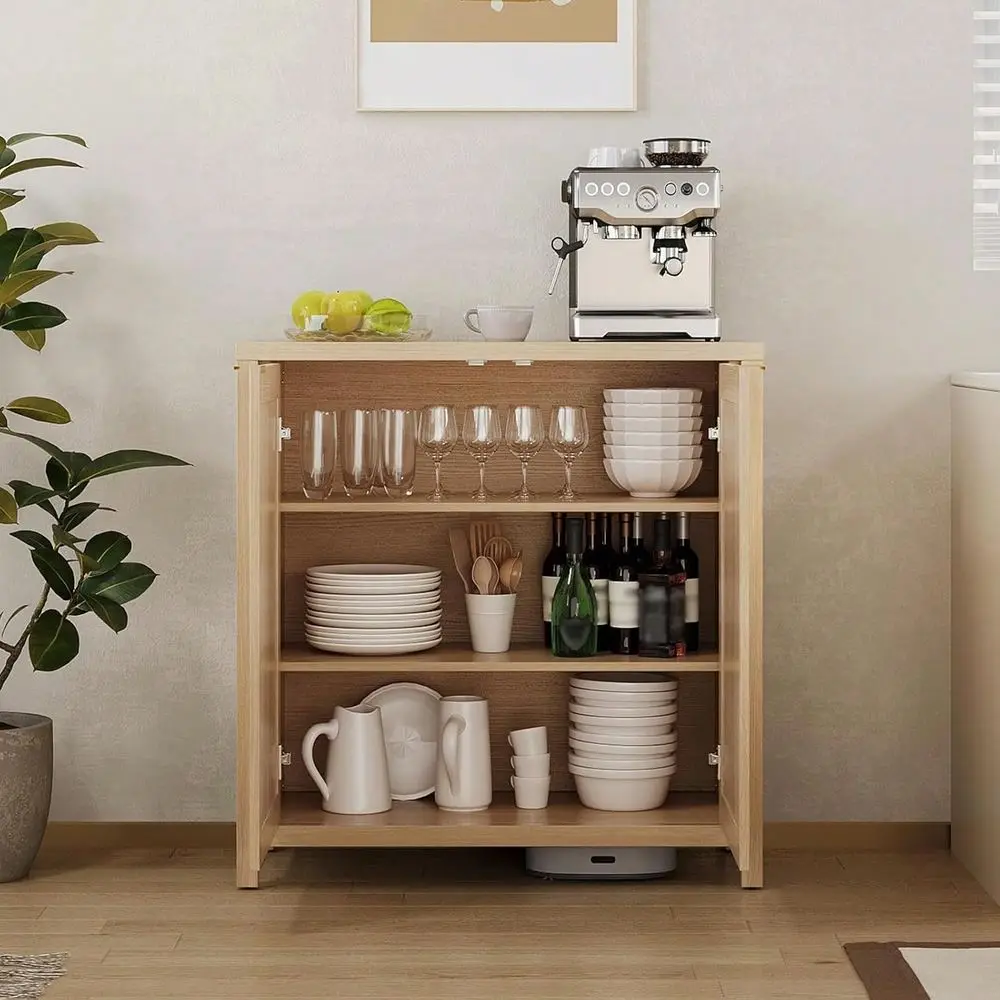 

Sideboard Buffet Cabinet, Kitchen Cupboard Storage Cabinet Freestanding Coffee Bar Cabinet With Adjustable Shelves For Living R