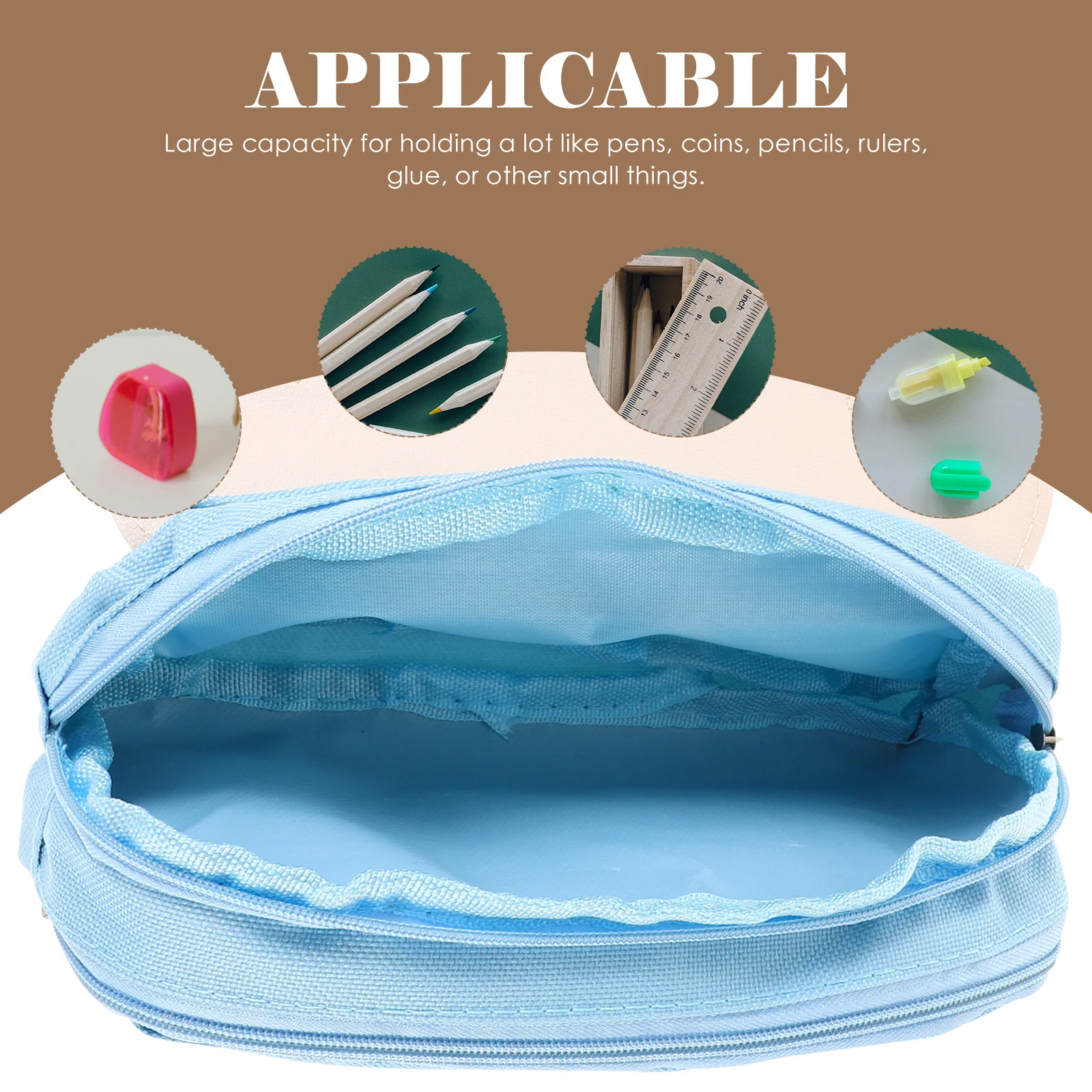 

Portable Pencil Bag Multi-Function Pen Storage Pouch Large Capacity Student Pencil Case Cute Canvas Holder Daily Use Zipper