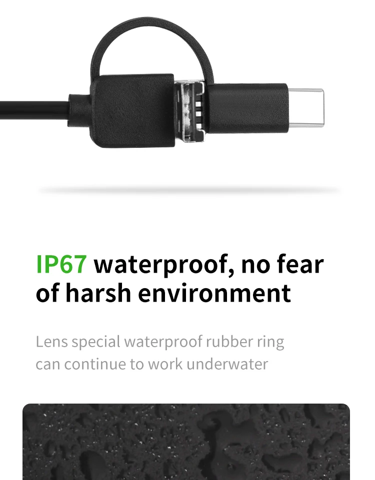 Industrial Endoscope4.5Inch IPS Dual Lens2.0MP Mini Endoscope Camera IP68 Drain Inspection Camera Waterproof 8 LED Wireless WIFI