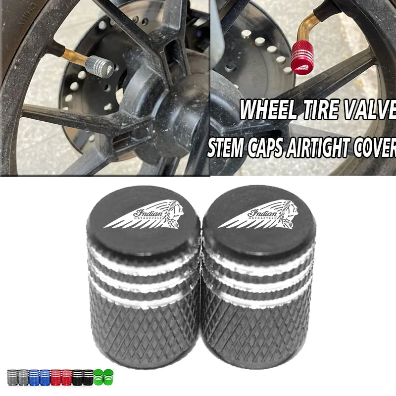 For Indian FTR 1200 S FTR1200 2 Pcs Motorcycle Tire Valve Air Port Stem Cover Caps CNC Aluminum Accessories