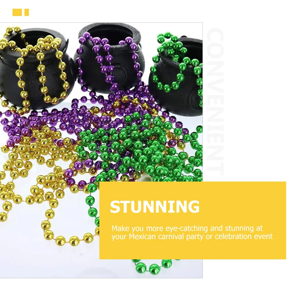 

15Pcs Vibrant Beaded Necklace For Parties Mardi Gras Beads Mexican Carnival Celebration Accessories Festive Ornaments