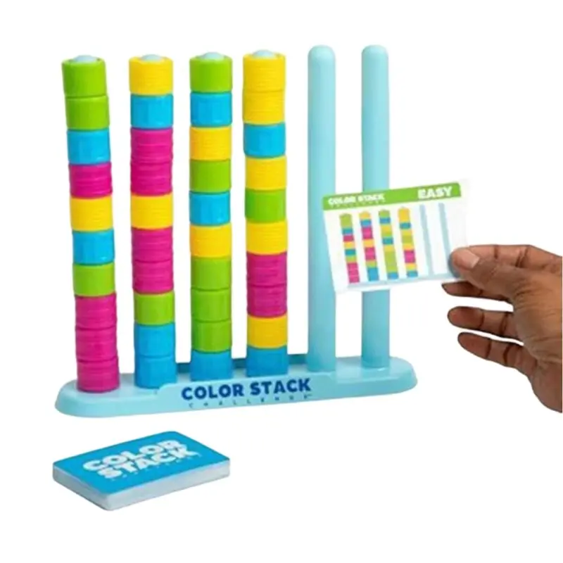 

Настольная игра WOWFU-Color Stack Challenge для всей семьи: для детей и взрослых, стратегическая гонка по сортировке цветов Stackswap, быстрая игра в одиночку и для нескольких игроков