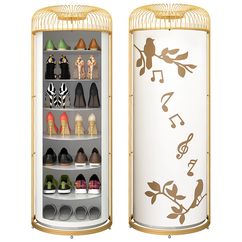Creative bird cage storage cabinet, living room decoration cabinet, multi-layer 360 degree rotating shoe cabinet