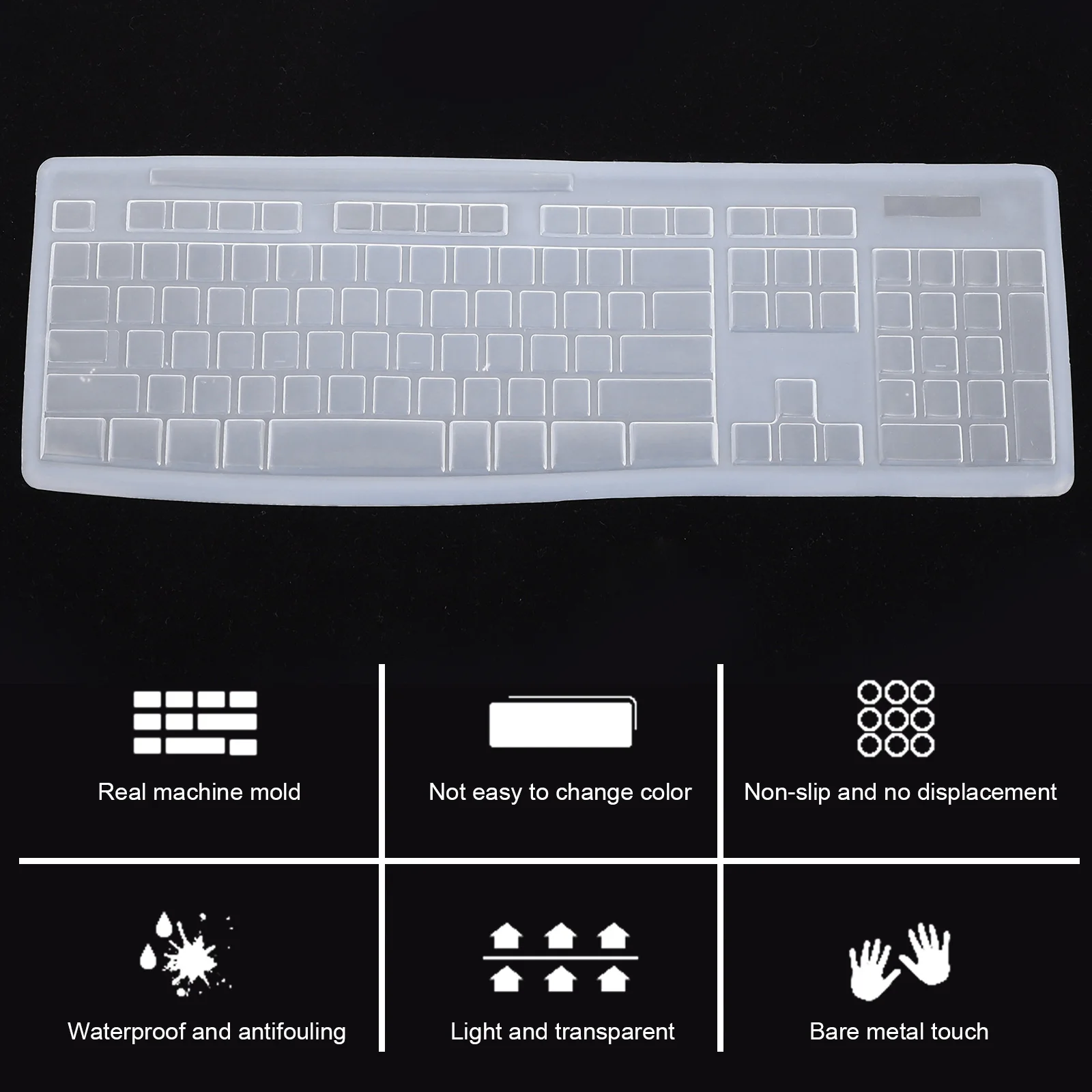 2pcs Silicone Keyboard Cover For Mk345 Ultra-Thin Full Coverage Dustproof Durable Protector Skin For Laptop Keys Notebook Pc