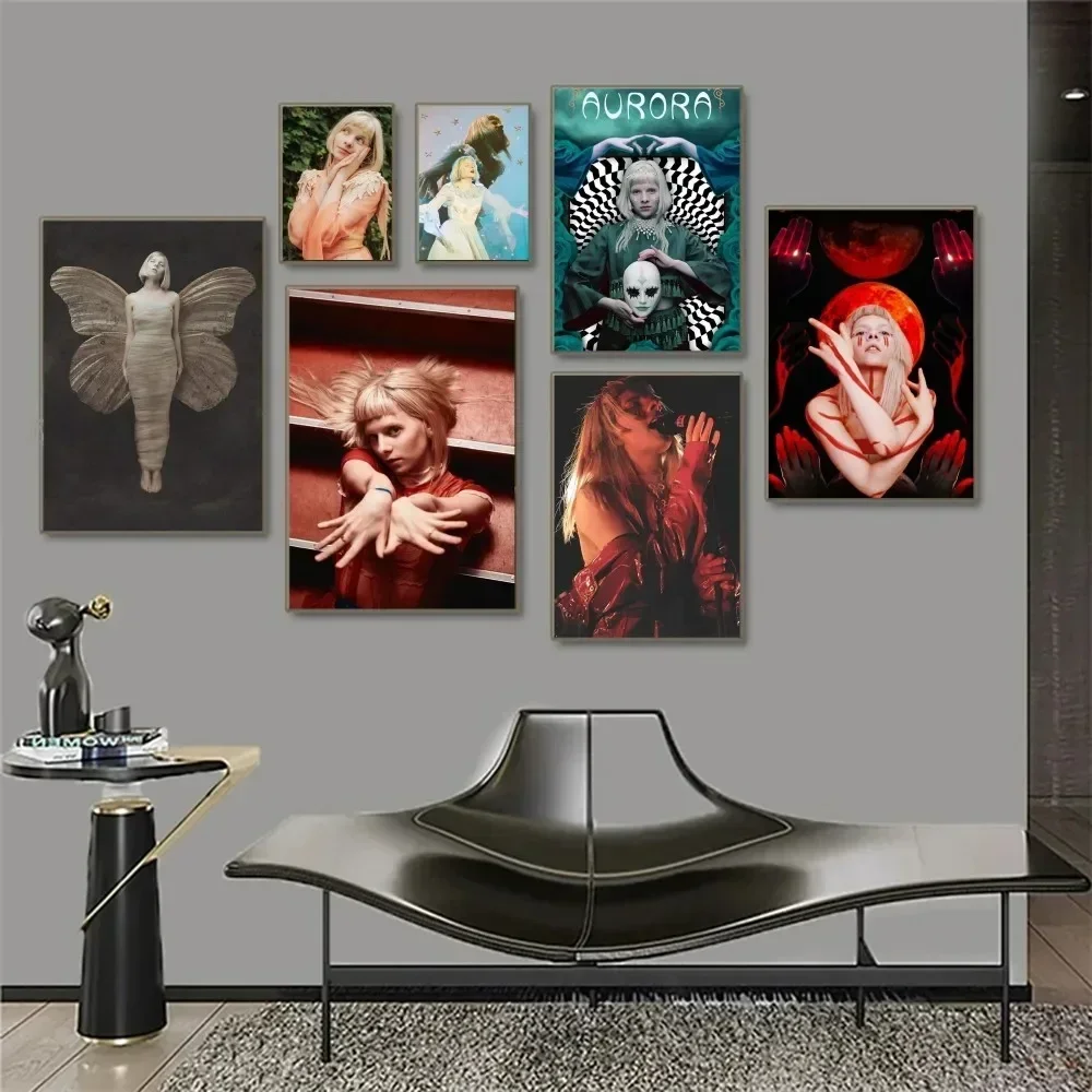 1pc Singer poster A-Aurora-Aksnes ritratto Poster Paper Print Home Bedroom ingresso Bar Cafe Art Painting Decoration