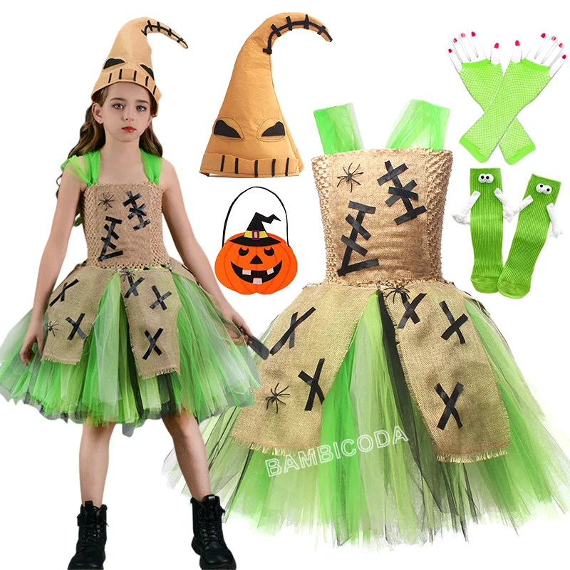 

Cosplay Oogie Boogie Baby Grogu Costume Cos Christmas Nightmare Fluffy Children's Performance Dress Halloween Party Girl Costume