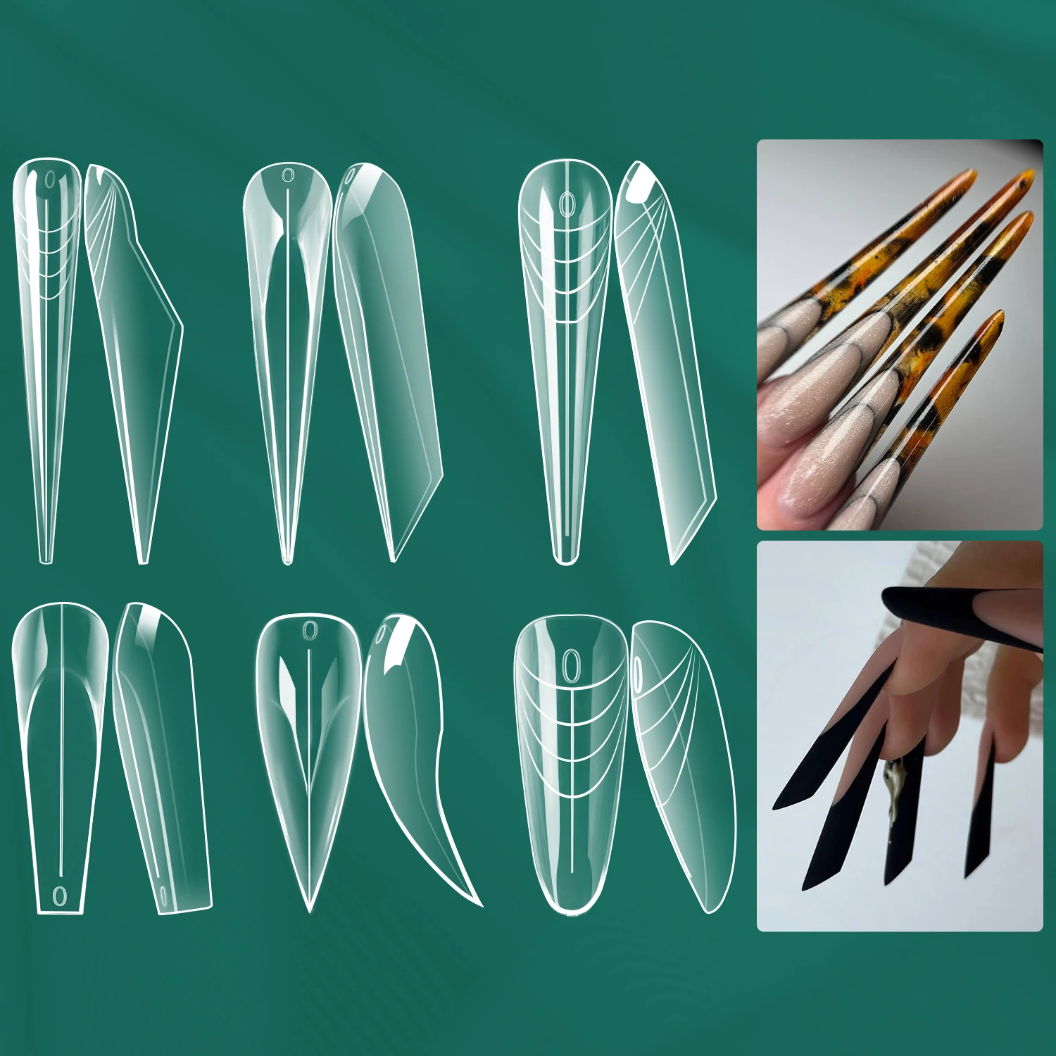 Nailpop أشكال مزدوجة 150 قطعة قوالب جل الأشعة فوق البنفسجية سريعة البناء قابلة لإعادة الاستخدام تغطية كاملة من الأكريليك أشكال تمديد علوية قوالب جل الأظافر البولي #1