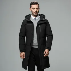 Winter Men's Clothing Thicken Warm White Duck Down Jacket Oversize Hooded Windbreaker Puffer Jackets Male Casual Long Down Coats