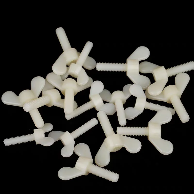 Hongtu 10pcs M5 M6 PA66 Nylon Butterfly Bolt Wing Bolts Set Wing Nuts Claw Screw Thumb screws 15mm-20mm length