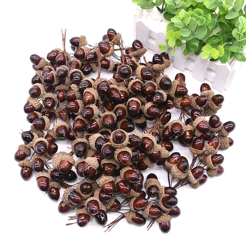 12/24 stücke Künstliche Früchte Eicheln Mini Schaum Gefälschte Nüsse Tannenzapfen Beere Blumen Bouquet Für Hochzeit Weihnachten Scrapbooking Kranz – Detail 17