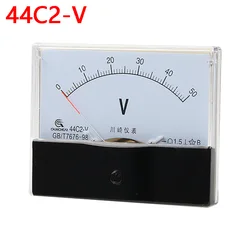 44 c2 DC voltmetro pannello analogico puntatore voltmetro DC 1V 3V 5V 10V 15V 20V 30V 50V 75V 100V 150V 300V 450V 500V