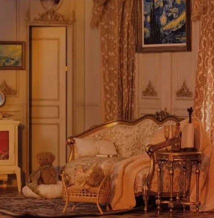 1/6 미니어처 가구 빈티지 커피 테이블 소파, 프랑스 다이닝 체어, 궁전 쥬얼리 테이블 모델, 1/12 인형 집 액세서리 선물