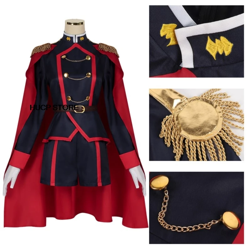 Anime Mato Seihei No Slave Ren Yamashiro Cosplay Costume Wig Himari Azuma Uniform Purple Hair Chained Soldier Anti-Demon Corps