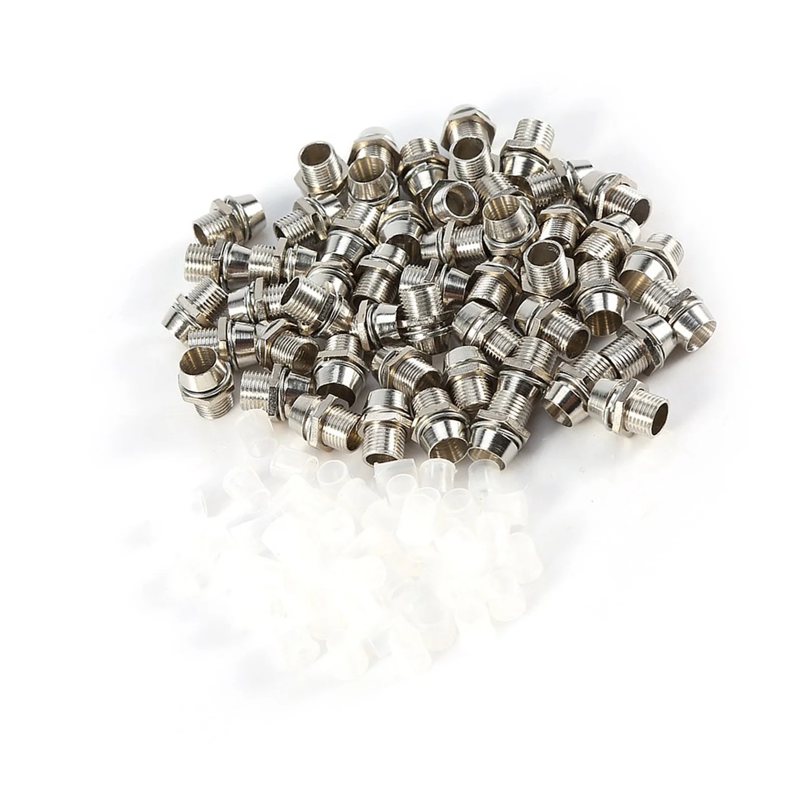 50 Pcs Silver Color 5mm LED Holders Panel Display Thread Mount Size 8mm