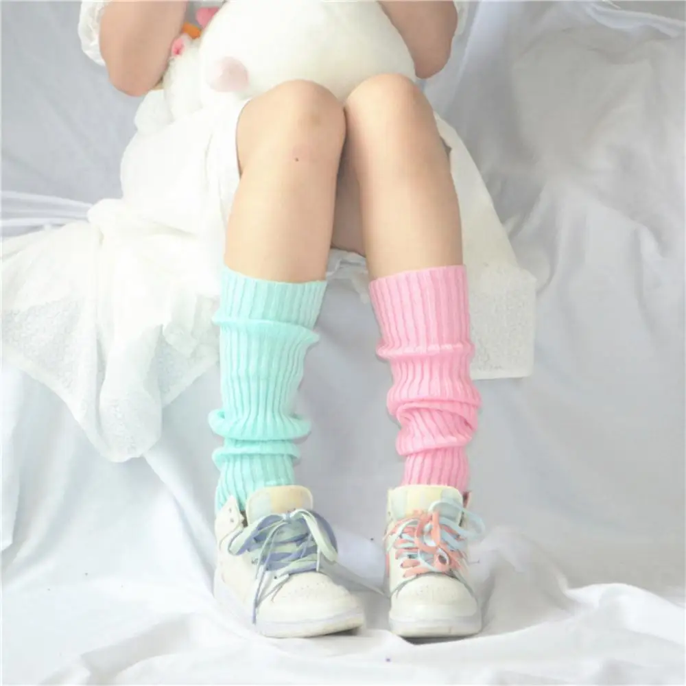 2023 Leg Warmers Hot Japanese Lolita Sweet Girl Knit Socks Korean Uniform Girls Autumn Winter Warm Leggings Foot Warming Cover