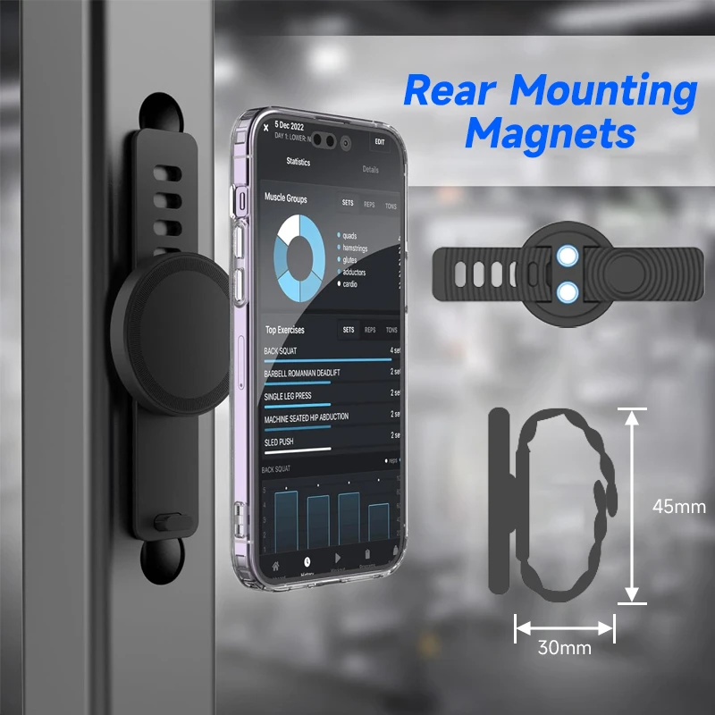 Magnetyczny uchwyt na telefon Tenmtoo kompatybilny z MagSafe, uchwyt na telefon do ćwiczeń, mocowanie do roweru fitness, kompatybilny z iPhone 16 15 14 13 — zdjęcie produktu 4