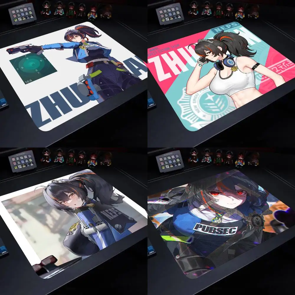 Zhu Yuan Zenless Zone Zero Mouse Pad 22X18 Square Computer Accessories Office Game Table Mats Rubber Anti-slip Mousepads