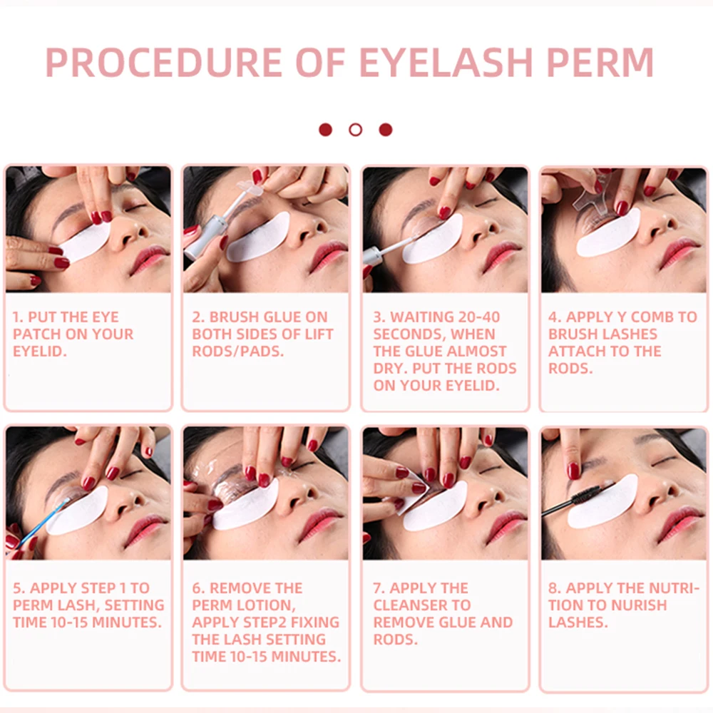 Lash Lift Kit Eyelash Perm Kit Lash Glue Balm Fast Fixing Shape Professional Semi-Permanent Curling Eyelash Perm Kit Safe