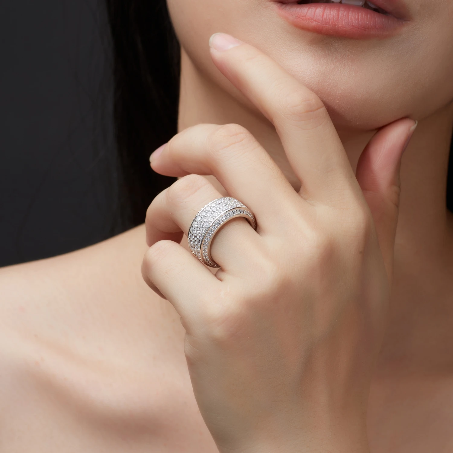 

925 Silver Jewely Moissanite Rings Man Hiphop Rock Fashion Temperament High Quality Ring Valentine's Day Gifts Christmas Party
