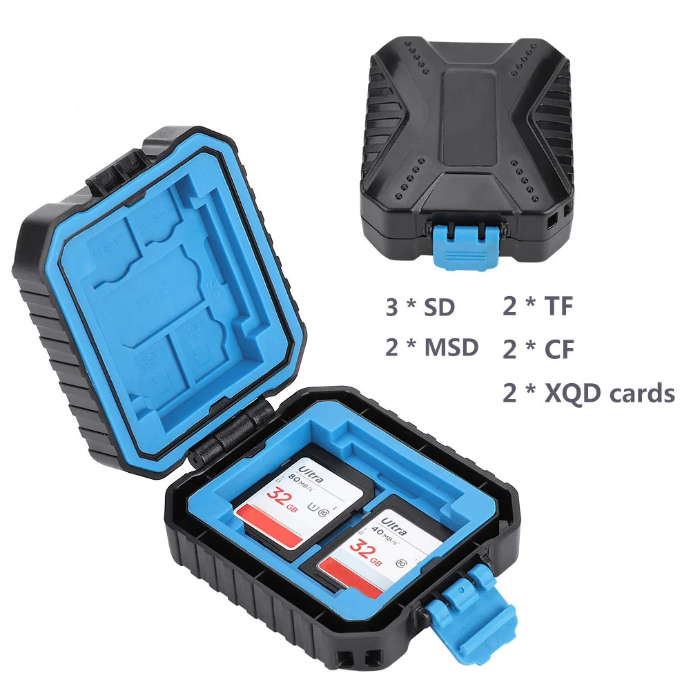 

SD Card Holder Portable Black Waterproof Memory Card Protective Carry Case Travel Holder for SD TF Cards Memory Card Case