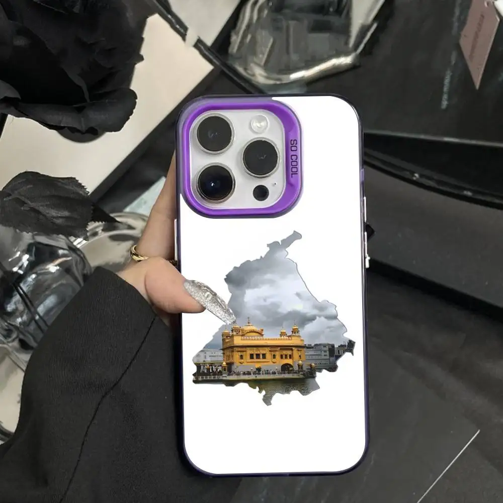 السفر البنجاب خريطة الفن جراب هاتف آيفون 16,15,14,17,13,12,11,XS,Mini,Pro,SE,MAX الأرجواني ماتي غطاء سيليكون