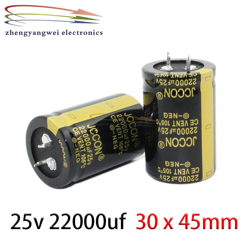 

2pcs 30x45mm 22000uf 25v black Audio Electrolytic Capacitor For Hifi Amplifier Low