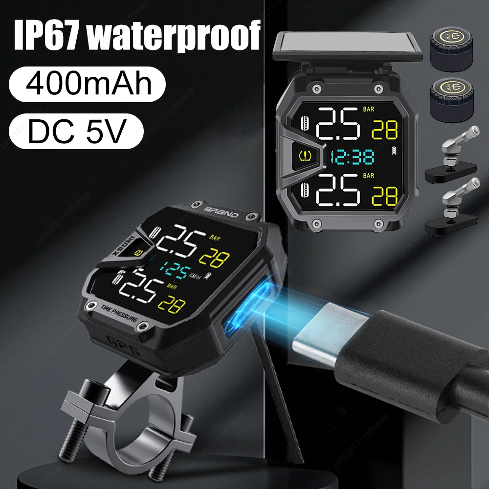 Motorcycle Air Pressure Sensor Real-Time Motorcycle TPMS Wireless Tire Pressure Detector for Outdoor Cycling Sports Accessories