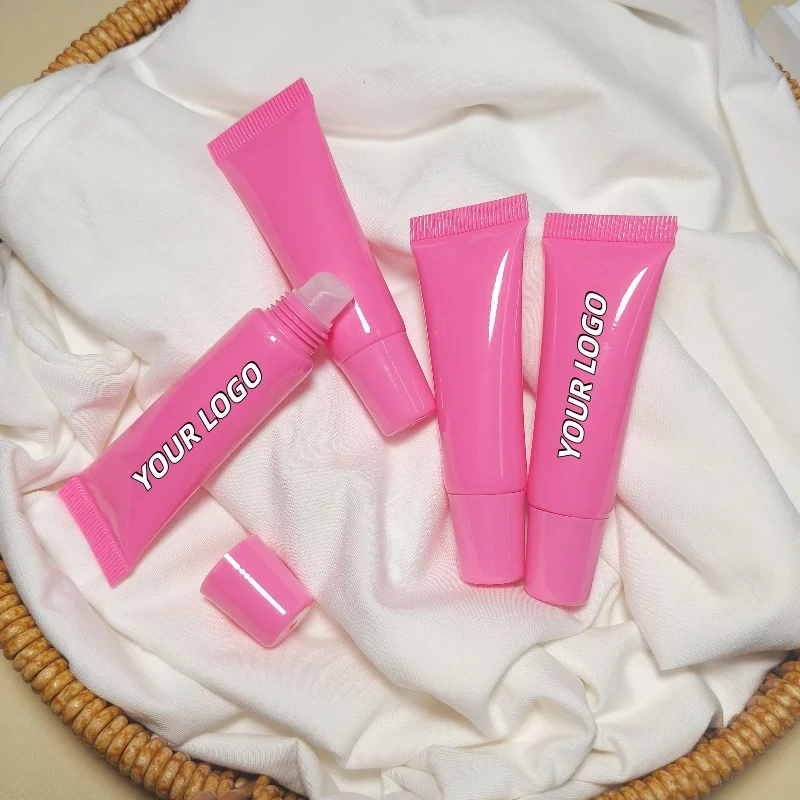 【شعار مخصص】50 قطعة مخصصة 10 مللي غطاء وردي أنبوب الشفاه الوردي يمكن شغلها بأنابيب فارغة مصنع تخصيص دفعة صغيرة #4