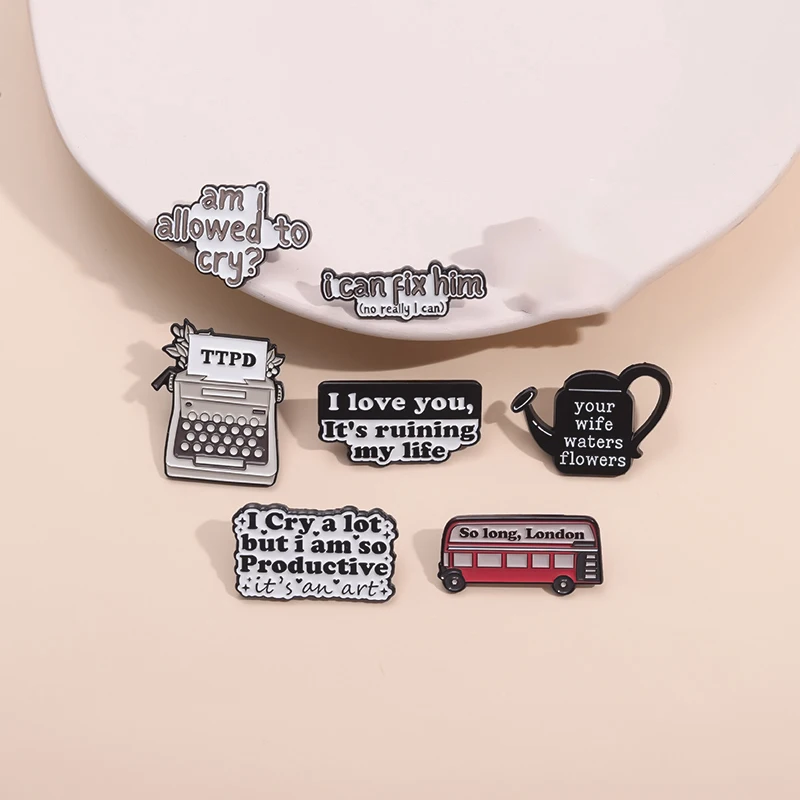 So Long London Music Lover Enamel Pins Custom Female Singer Album Concert Fans Brooches Lapel Badge Jewelry Gifts For Friends