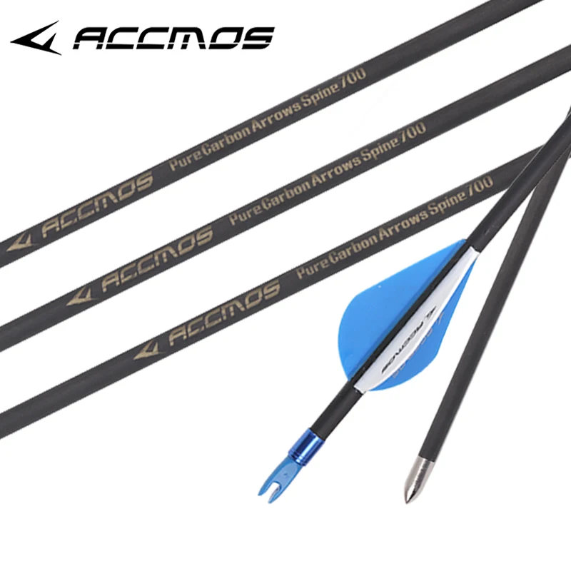 6/12/18/24pcs ID4.2mm Pure Carbon Arrow Spine 250-1800 Archery Recurve/Compound Bow Shooting Practice bow and arrow