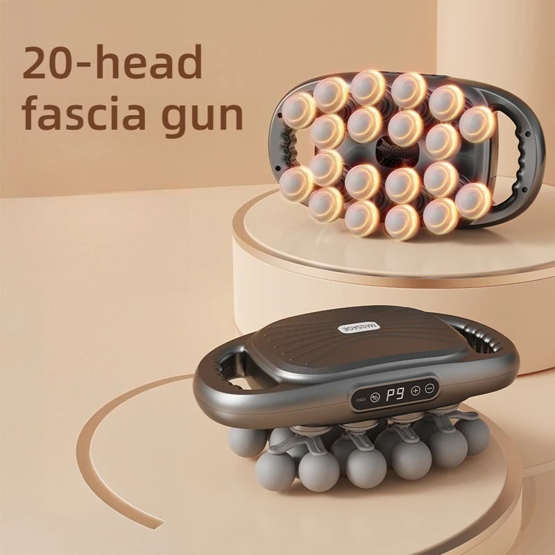 Multi-headed Vibration Fascia Gun Professional High Frequency Powerful Denoise Massage Gun Portable Charging Massage Machine
