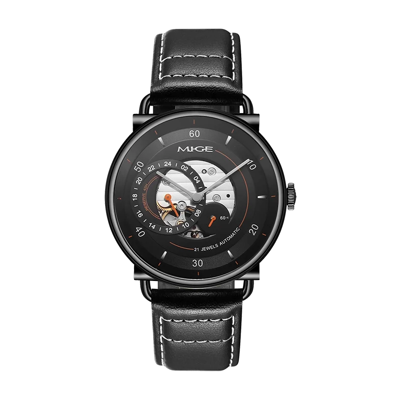 MIGE Luxury Brand Watches for Men Automatic Self Winding Mens Watch Stainless Steel Waterproof Men Mechanical Wristwatches