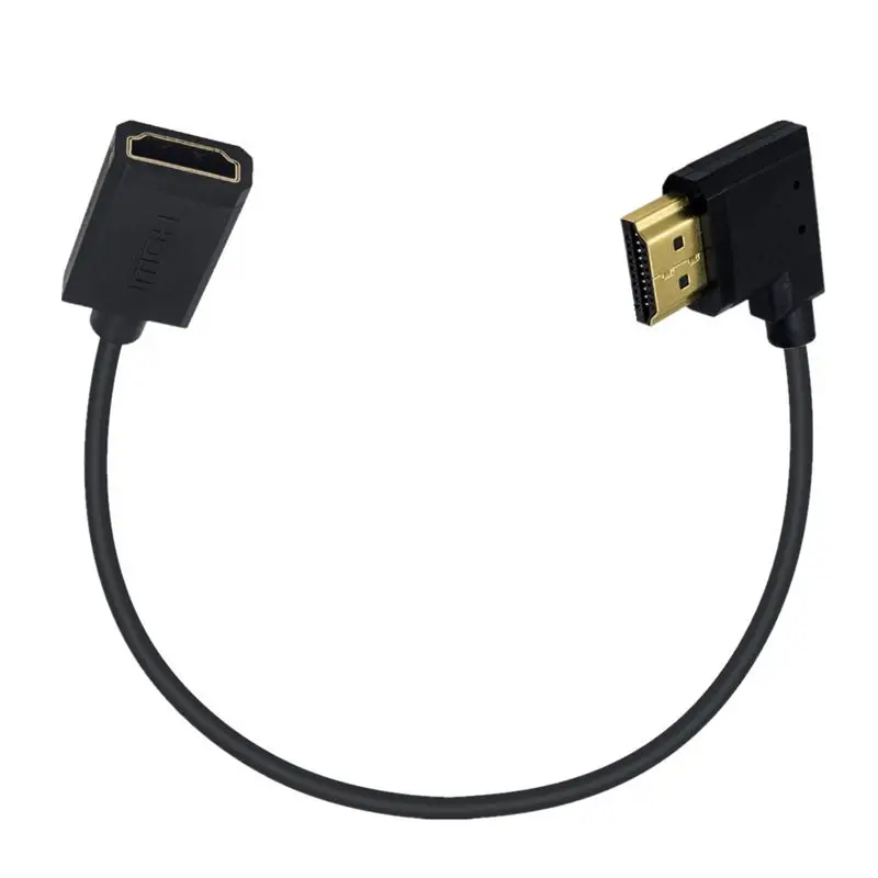 30cm 90 ° Elbow Ultra-Fine OD3.2mm A Type HDMI Compatible Male to Female Tablet Computer Camera Camera Connected to TV Cable