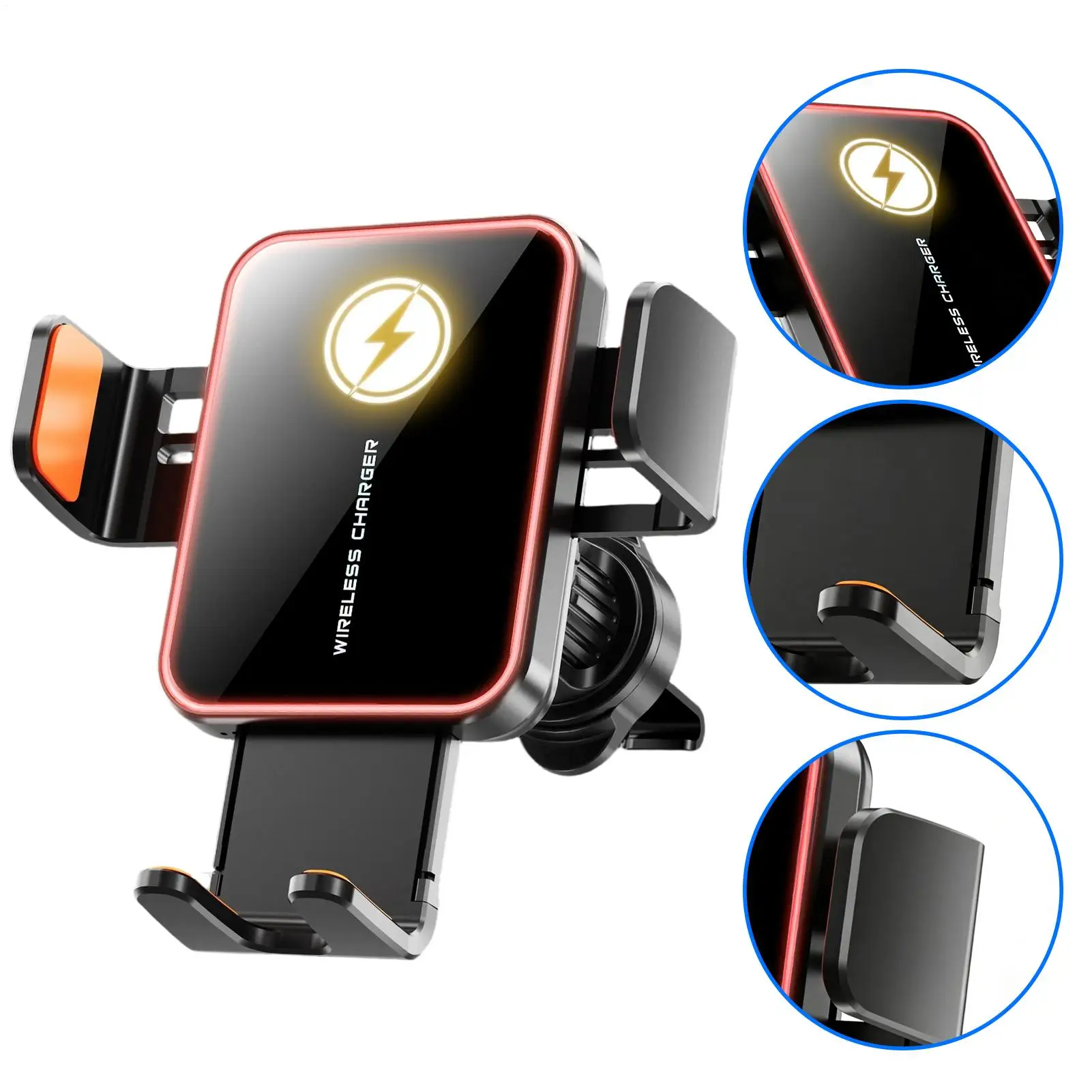 

Car Phone Holder Charger Wireless Charging Phone Mount Three-axis Linkage Vehicle Navigation Holder With Charging Sensor