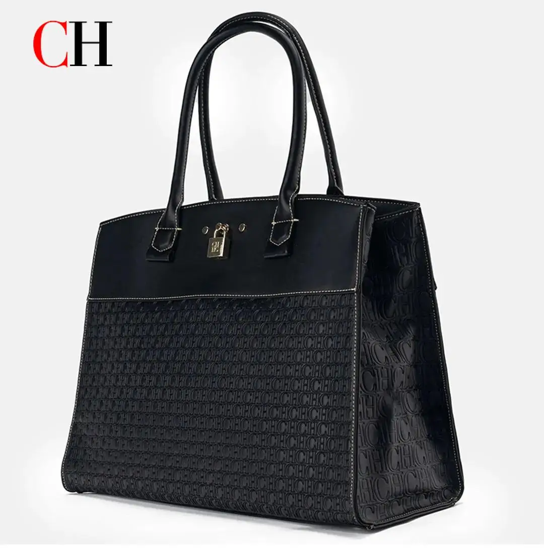 CH Luxury Women's Large Capacity Handbag Exquisite Retro Embossed Crossbody Bag Collision Color Classic Retro Crossbody Bag