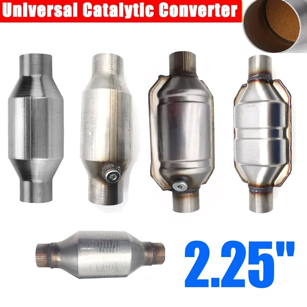 Convertidor catalítico Universal para coche, Sensor de oxígeno de 2,25 pulgadas, 400 celdas, silenciador de alto flujo, convertidor catalizador de acero inoxidable Euro1