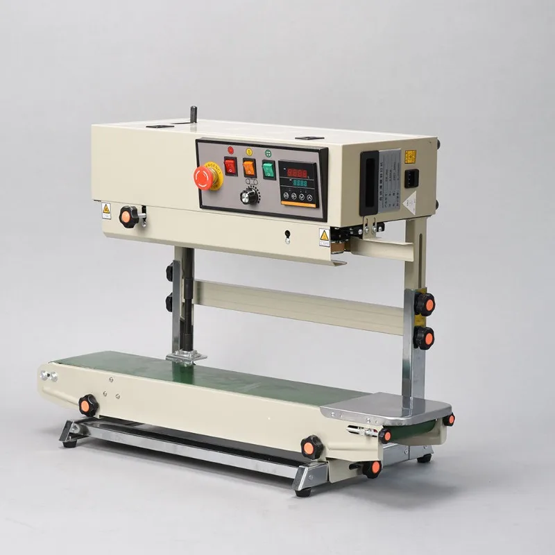 FR-770 Continuous Band Sealer Vertical Bag Sealing Machine with Digital Temperature Control Printing Function with Counter
