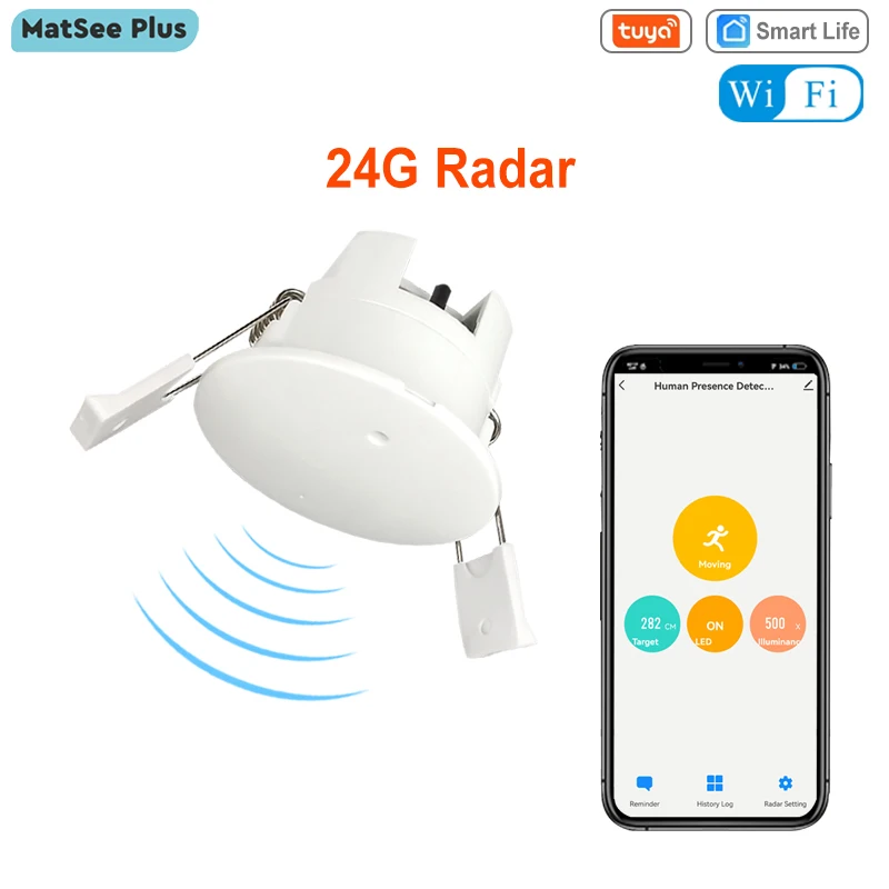 Tuya-Détecteur de présence humaine, détecteur de mouvement, détecteur de distance, radar à ondes millimétriques, WiFi, Smart Life, 24GHz, AC 110 V,