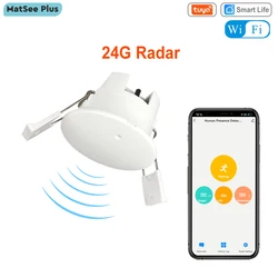 Tuya Smart Life WiFi Millimeter Wave 24GHz Radar Menselijke aanwezigheidsdetector Bewegingssensor Luminantie Afstandsdetector AC 110/220V