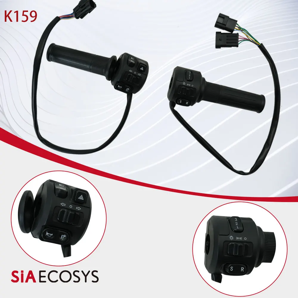 

Universal K159 Electric Motorcycle IPX7 Throttle Grip Combination Switch Sport and Reverse Multi-Function Control Handle