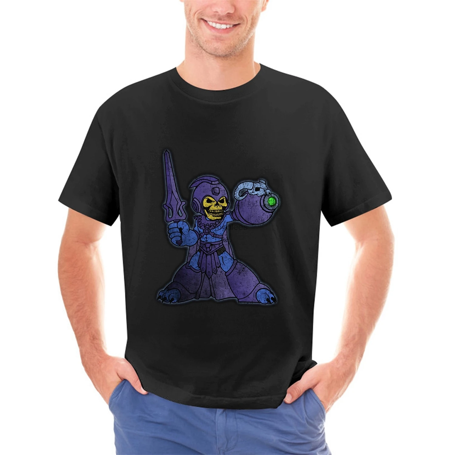 MEGATOR T-SHIRT Masters of The Skeletor Mega Fun Man Motu Universe Crossover Novelty Cool Tops Men Short Sleeve T Shirt