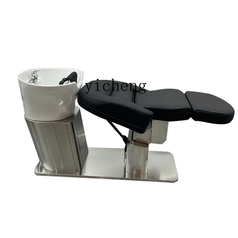 Electric Automatic Shampoo Chair Barber Shop Half Lying Flushing Bed High-End Hair Salon Rotating Shampoo Chair