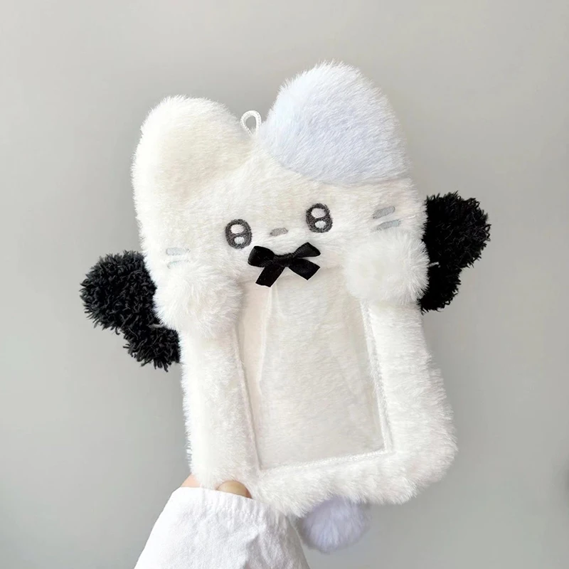 Cute Cartoon Plush Kpop Album Card Holder Bus Card Bank ID Card Protective Display Sleeves Students Bag Pendant Gift