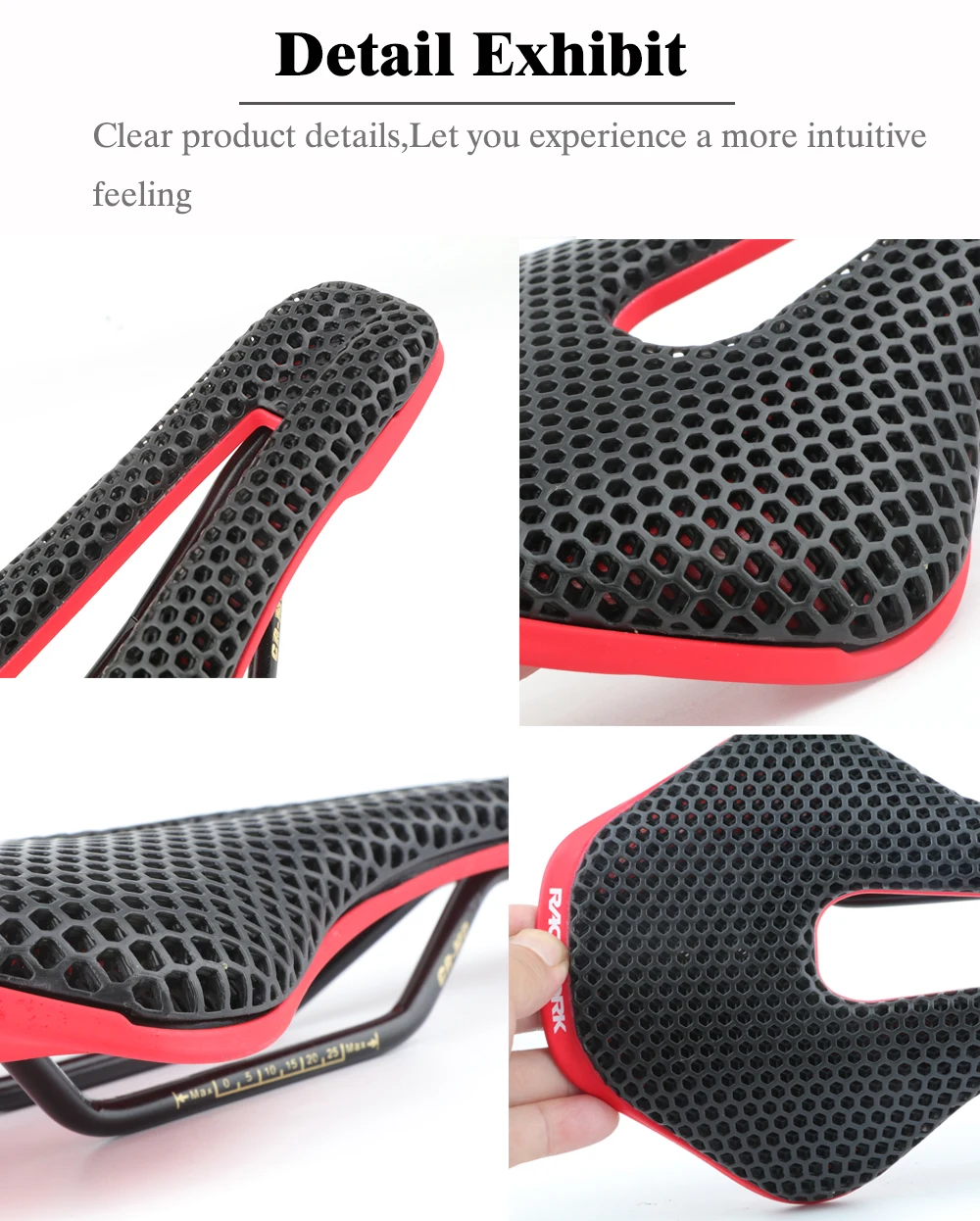 Racework mtb 3d gedruckt sattel bienenstock struktur hohl rennen klappbares rennrad bequeme sättel waben kissens itz – Detail 6