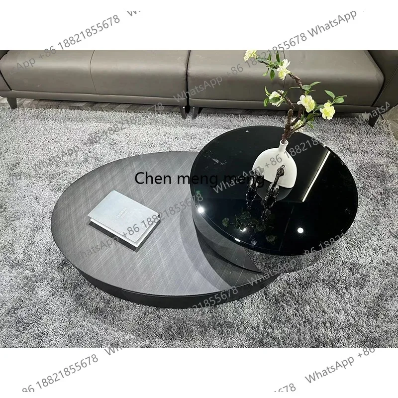 Minimalist Luxury Living Room Center Table Furniture Modern Stainless Steel Leg Coffee Tables Tempered Glass Top